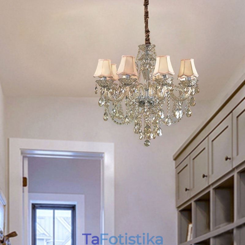 Crystal Chandelier Cognac Φωτιστικό Οροφής Luxury European
