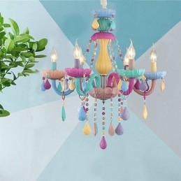 European Colorful Crystal Chandelier Macaron Κρεμαστό φως