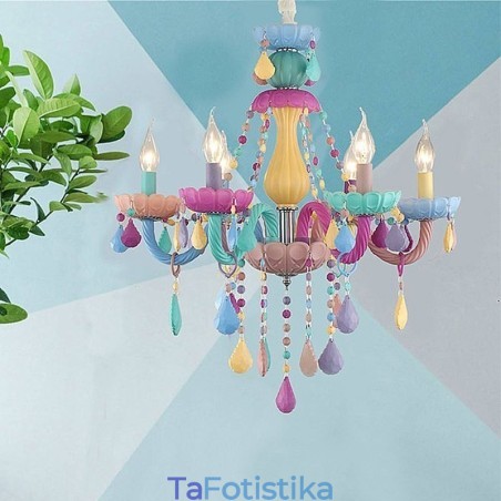 European Colorful Crystal Chandelier Macaron Κρεμαστό φως European Colorful Crystal Chandelier Macaron Κρεμαστό φως