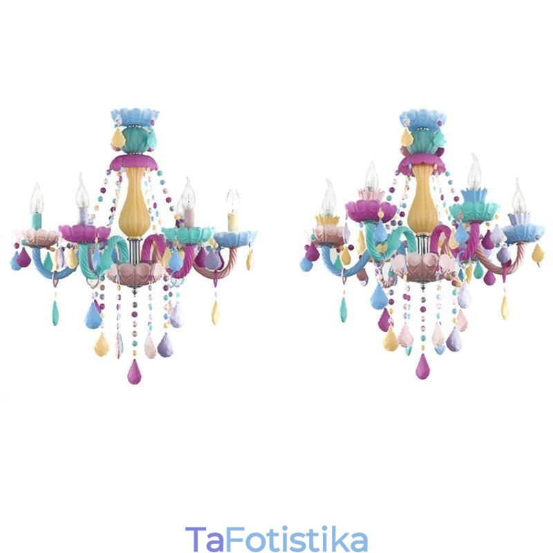 European Colorful Crystal Chandelier Macaron Κρεμαστό φως