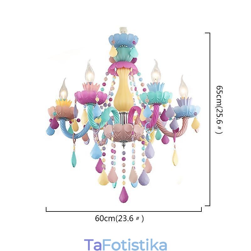 European Colorful Crystal Chandelier Macaron Κρεμαστό φως