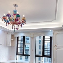European Colorful Crystal Chandelier Macaron Κρεμαστό φως