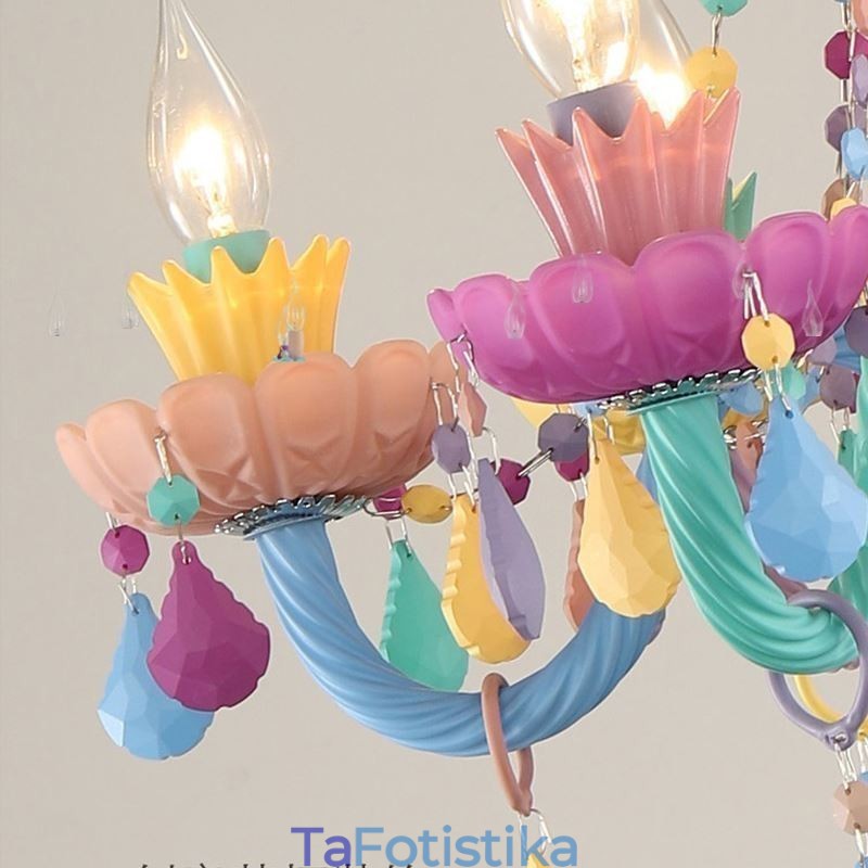 European Colorful Crystal Chandelier Macaron Κρεμαστό φως