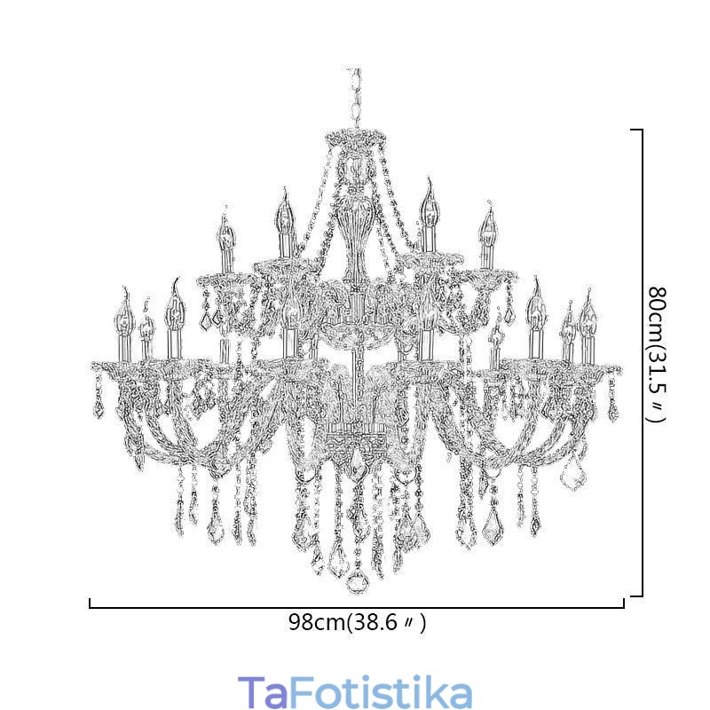 Πολυτελής Κρυστάλλινος Πολυέλαιος Χρυσό Ευρωπαϊκό Φωτιστικό Οροφής Βραχίονας με Κλωστή