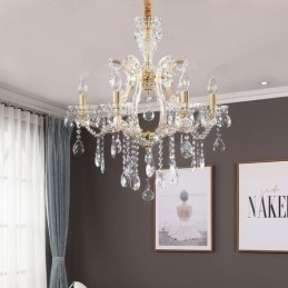 Κομψός Κρυστάλλινος Πολυέλαιος Ευρωπαϊκό Κρεμαστό Φωτιστικό