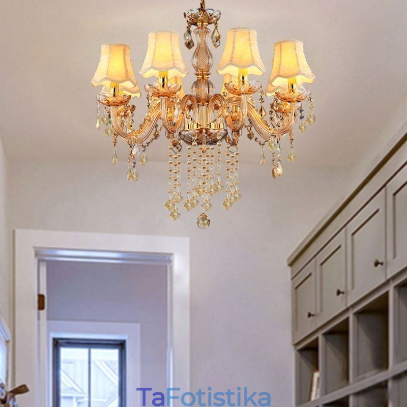 Ευρωπαϊκός Κρυστάλλινος Πολυέλαιος Κομψό πορτοκαλί κρεμαστό φως