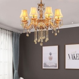 Ευρωπαϊκός Κρυστάλλινος Πολυέλαιος Κομψό πορτοκαλί κρεμαστό φως