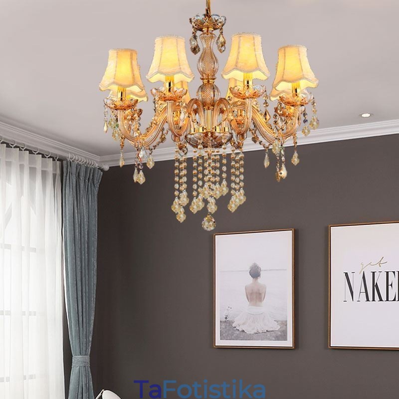 Ευρωπαϊκός Κρυστάλλινος Πολυέλαιος Κομψό πορτοκαλί κρεμαστό φως