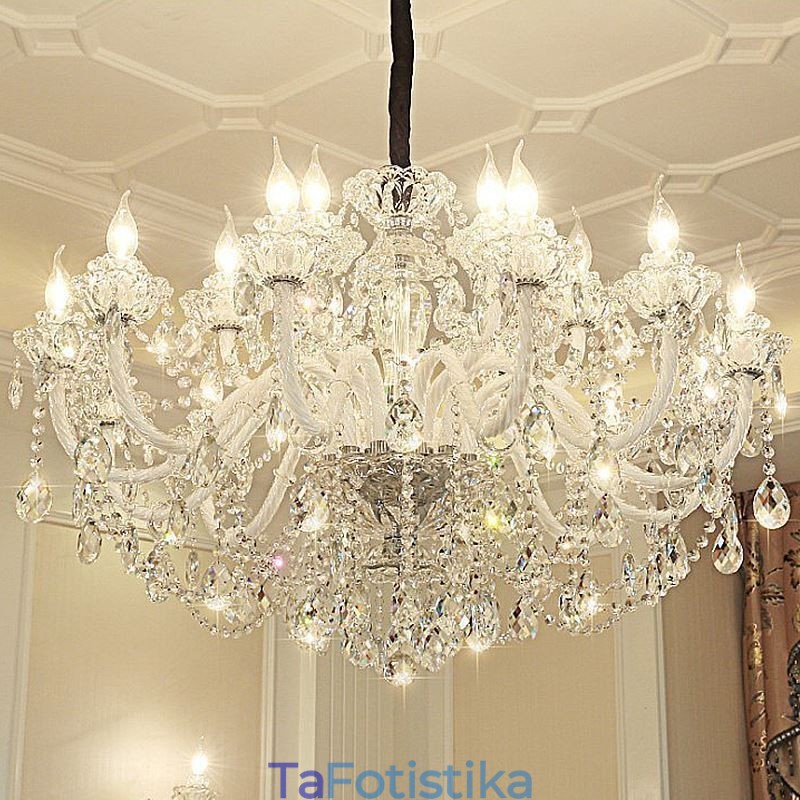 Πολυτελές Κρυστάλλινος Πολυέλαιος Ευρωπαϊκό Κομψό Κρεμαστό Φωτιστικό