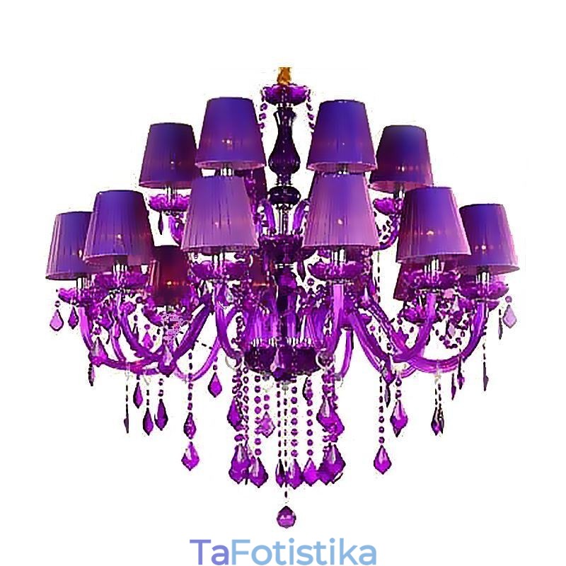 Κρυστάλλινος πολυέλαιος ευρωπαϊκού στυλ Μωβ κρεμαστό φως