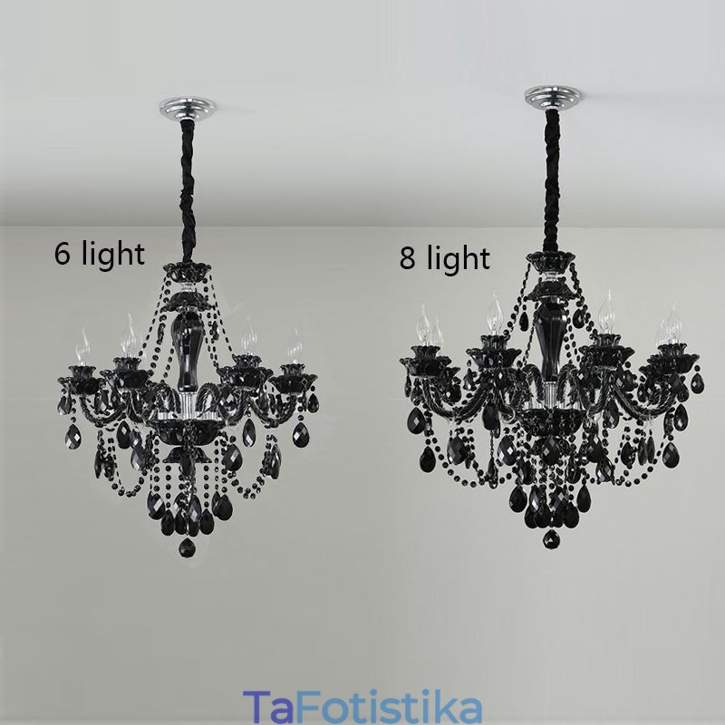 Luxury Crystal Chandelier European Black 10 Lights