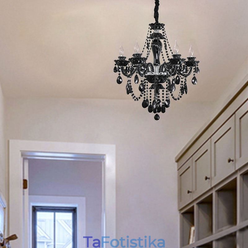 Luxury Crystal Chandelier European Black 10 Lights