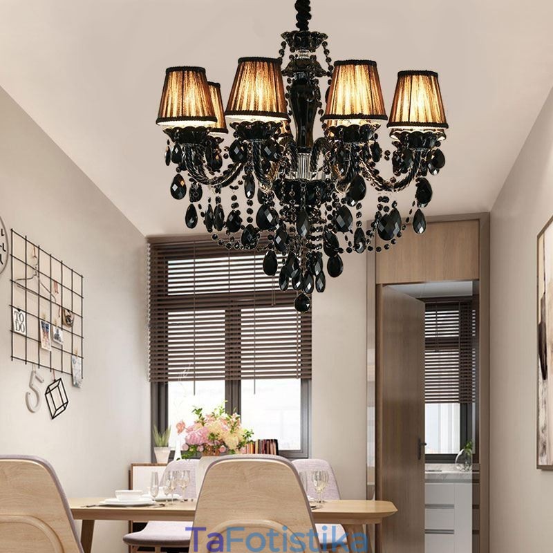 Luxury Crystal Chandelier European Black 10 Lights