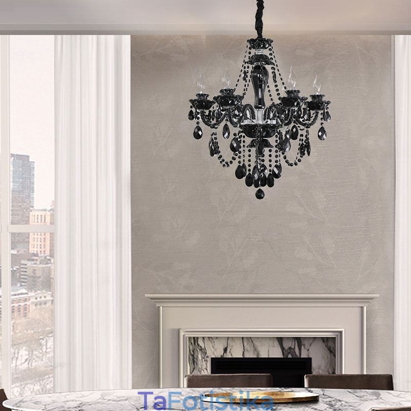 Luxury Crystal Chandelier European Black 10 Lights
