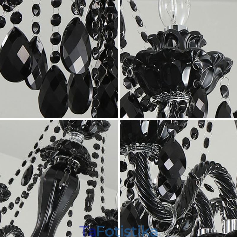 Luxury Crystal Chandelier European Black 10 Lights