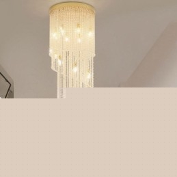 Μοντέρνος κρυστάλλινος πολυέλαιος πολυτελής σκάλα Κρυστάλλινο φωτιστικό οροφής με 19 φώτα