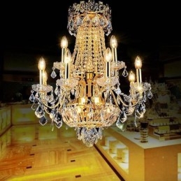 European Luxury Crystal Chandelier Duplex Κρεμαστό Φωτιστικό Σκάλας