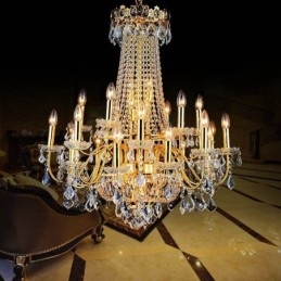 European Luxury Crystal Chandelier Duplex Κρεμαστό Φωτιστικό Σκάλας