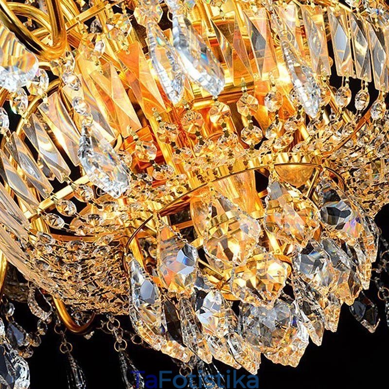European Luxury Crystal Chandelier Duplex Κρεμαστό Φωτιστικό Σκάλας