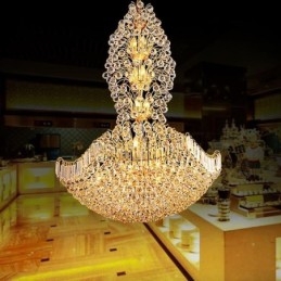 European Crystal Empire Πολυέλαιος Μεγάλο Χρυσό Κρεμαστό Φωτιστικό