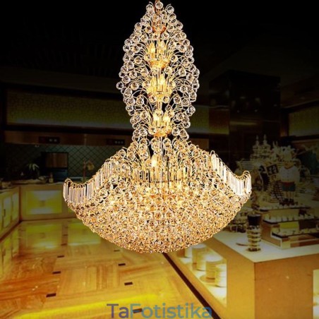 European Crystal Empire Πολυέλαιος Μεγάλο Χρυσό Κρεμαστό Φωτιστικό European Crystal Empire Πολυέλαιος Μεγάλο Χρυσό Κρεμαστό Φωτιστικό
