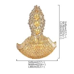 European Crystal Empire Πολυέλαιος Μεγάλο Χρυσό Κρεμαστό Φωτιστικό