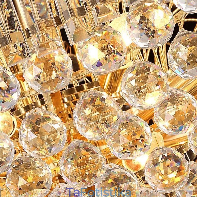 European Crystal Empire Πολυέλαιος Μεγάλο Χρυσό Κρεμαστό Φωτιστικό