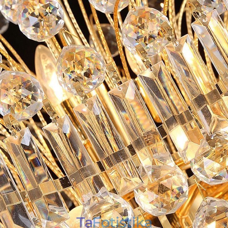 European Crystal Empire Πολυέλαιος Μεγάλο Χρυσό Κρεμαστό Φωτιστικό
