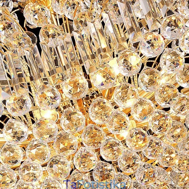 European Crystal Empire Πολυέλαιος Μεγάλο Χρυσό Κρεμαστό Φωτιστικό
