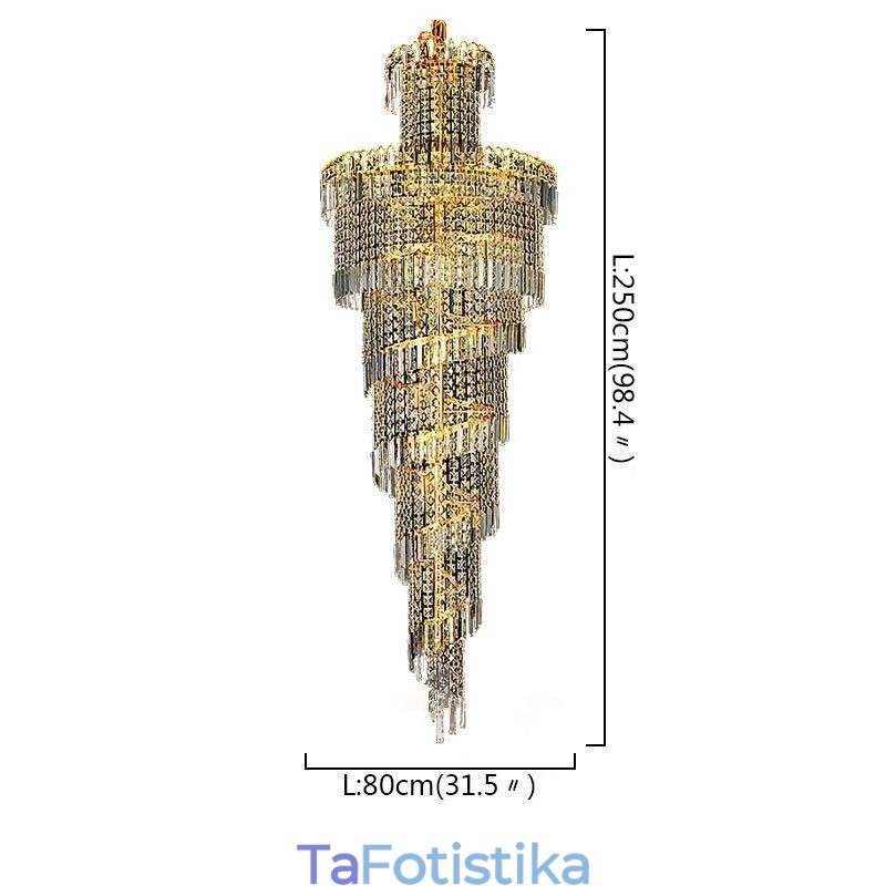 Ευρωπαϊκό Κρυστάλλινος Πολυέλαιος Μεγάλο Στρογγυλό Σχήμα Μακρύ μενταγιόν