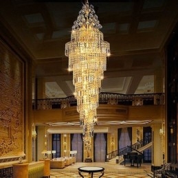 Κομψό Crystal Empire Chandelier European Luxury Μακρύ μενταγιόν