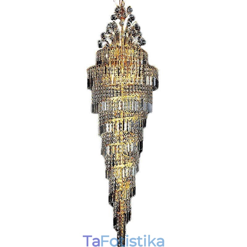 Κομψό Crystal Empire Chandelier European Luxury Μακρύ μενταγιόν