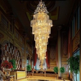 Κομψό Crystal Empire Chandelier European Luxury Μακρύ μενταγιόν