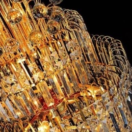Κομψό Crystal Empire Chandelier European Luxury Μακρύ μενταγιόν