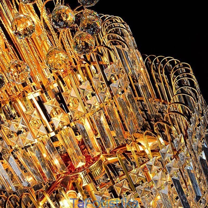 Κομψό Crystal Empire Chandelier European Luxury Μακρύ μενταγιόν