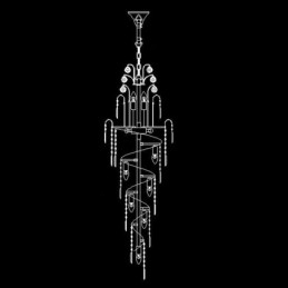 Κομψό Crystal Empire Chandelier European Luxury Μακρύ μενταγιόν