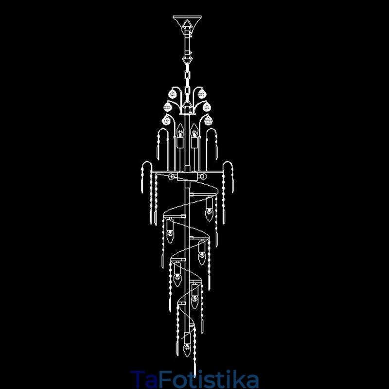 Κομψό Crystal Empire Chandelier European Luxury Μακρύ μενταγιόν