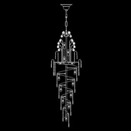 Κομψό Crystal Empire Chandelier European Luxury Μακρύ μενταγιόν