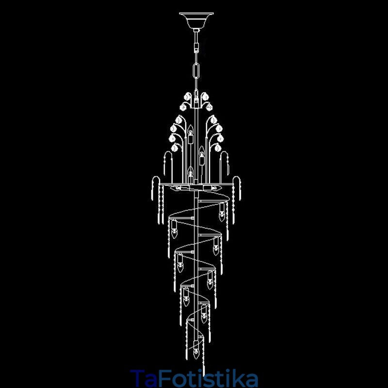Κομψό Crystal Empire Chandelier European Luxury Μακρύ μενταγιόν