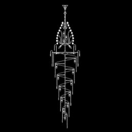 Κομψό Crystal Empire Chandelier European Luxury Μακρύ μενταγιόν