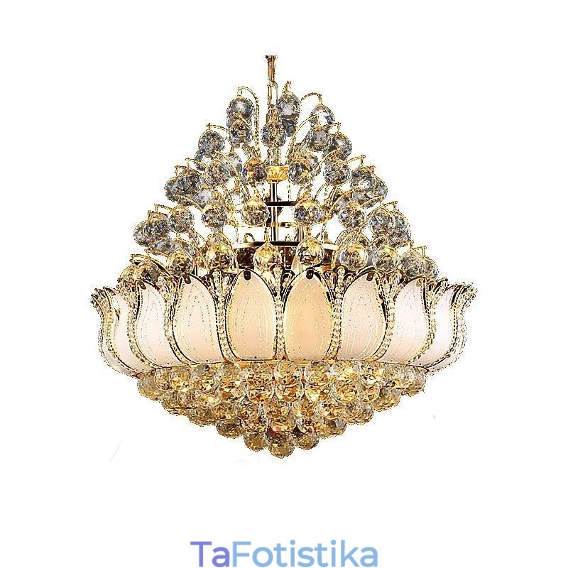 Σύγχρονο Crystal Empire Πολυέλαιος Χρυσό Κρεμαστό Κρεμαστό Φωτιστικό Lotus
