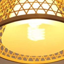 Δημιουργικό φωτιστικό στρογγυλής οροφής με ημιώροφο με μπαμπού φωτιστικό προθάλαμου