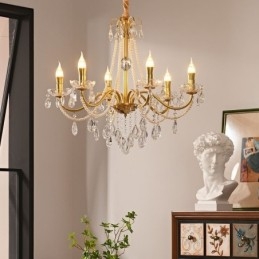 Κρυστάλλινο κρεμαστό φωτιστικό οροφής Creative Iron Creative Country Style
