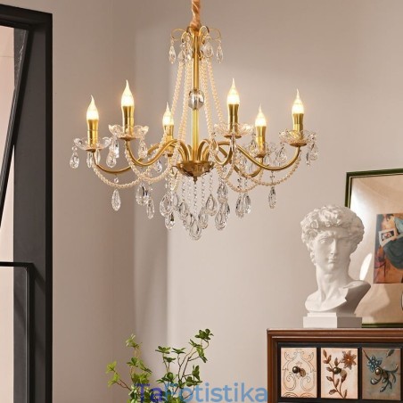 Κρυστάλλινο κρεμαστό φωτιστικό οροφής Creative Iron Creative Country Style Κρυστάλλινο κρεμαστό φωτιστικό οροφής Creative Iron Creative Country Style