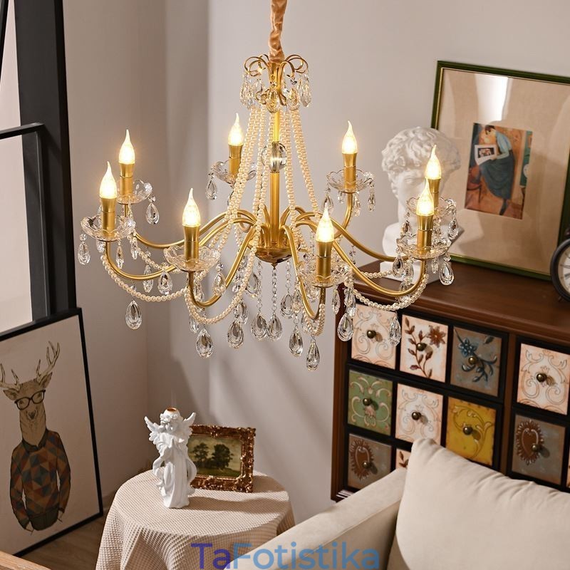 Κρυστάλλινο κρεμαστό φωτιστικό οροφής Creative Iron Creative Country Style