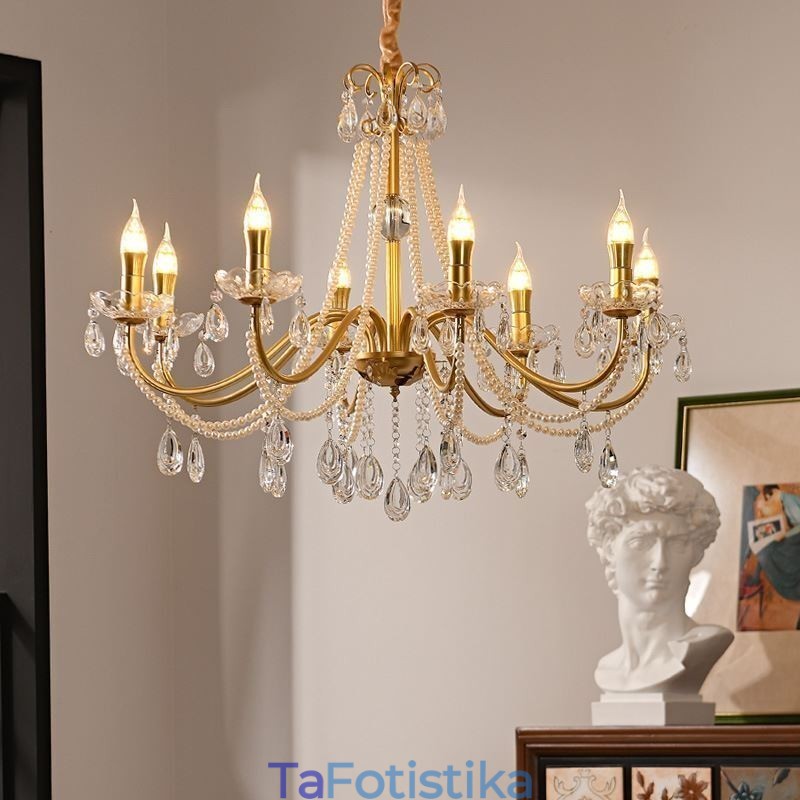 Κρυστάλλινο κρεμαστό φωτιστικό οροφής Creative Iron Creative Country Style