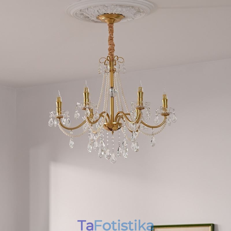 Κρυστάλλινο κρεμαστό φωτιστικό οροφής Creative Iron Creative Country Style