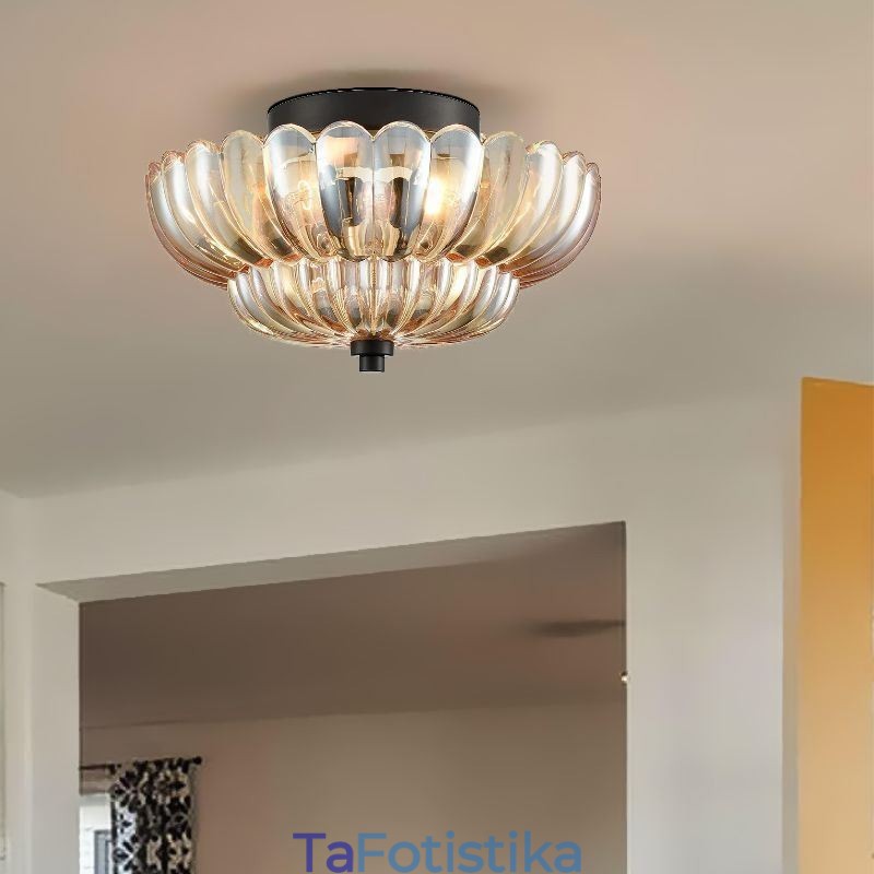 Μοντέρνο φωτιστικό οροφής βάσης Lotus Simple Flush Mount