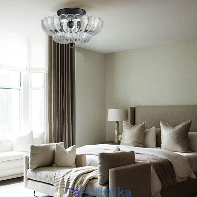 Μοντέρνο φωτιστικό οροφής βάσης Lotus Simple Flush Mount