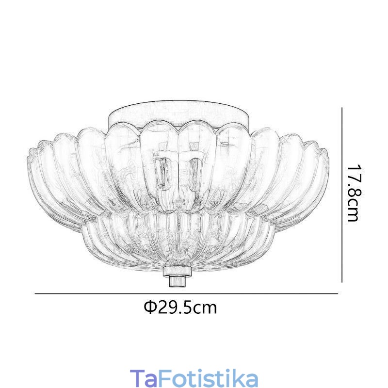 Μοντέρνο φωτιστικό οροφής βάσης Lotus Simple Flush Mount